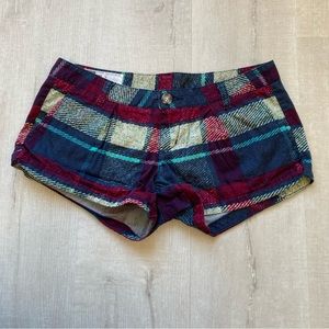 Women’s Hurley Plaid Shorts, Size 1